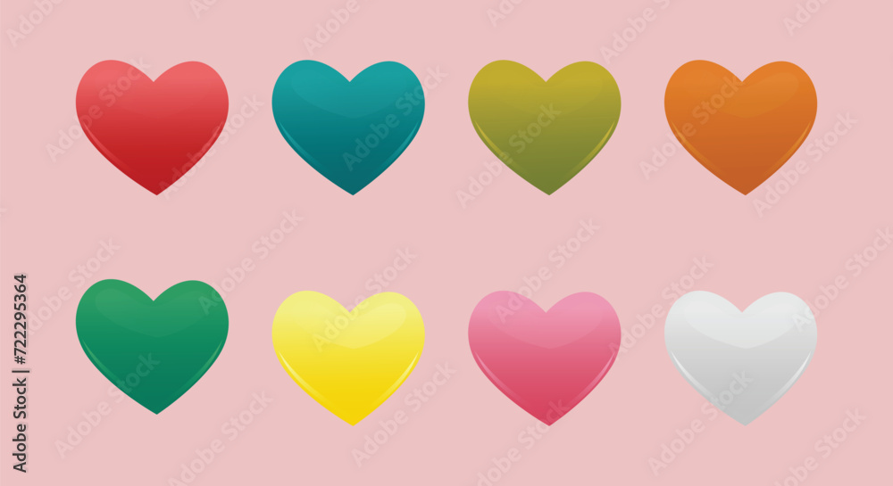 heart shaped balloons, 8 Colorful Hearts
