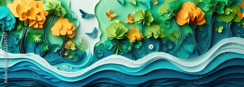 Paper art, World water day.