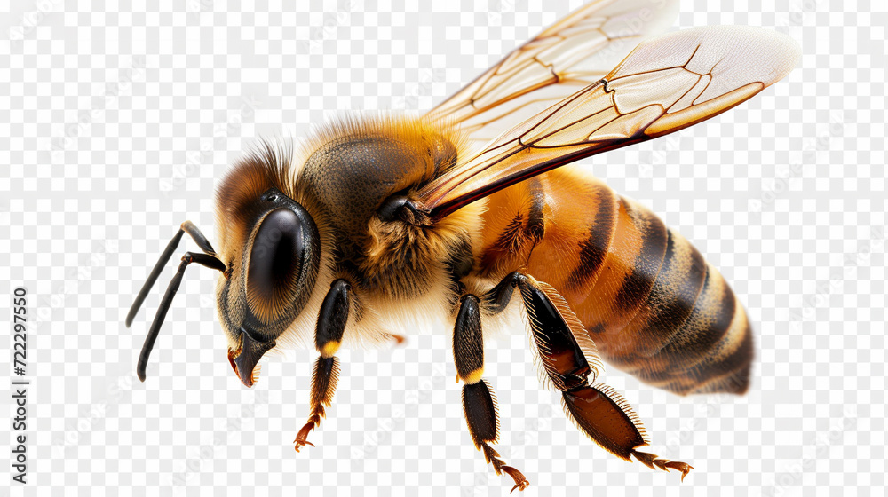 Honey Bee Isolated on a white Background Honey Bee Isolated on a white Background