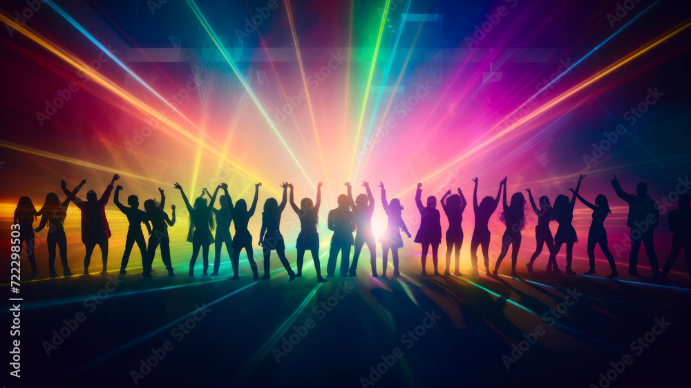 Silhouettes of people on dance floor Silhouettes of people on dance floor