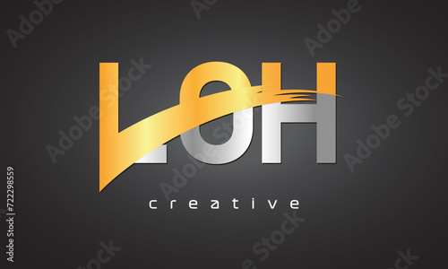 LOH Creative letter logo Desing with cutted photo