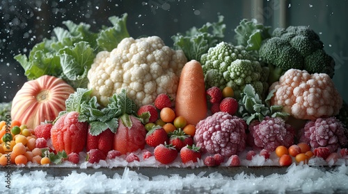 Frozen vegetables closeup