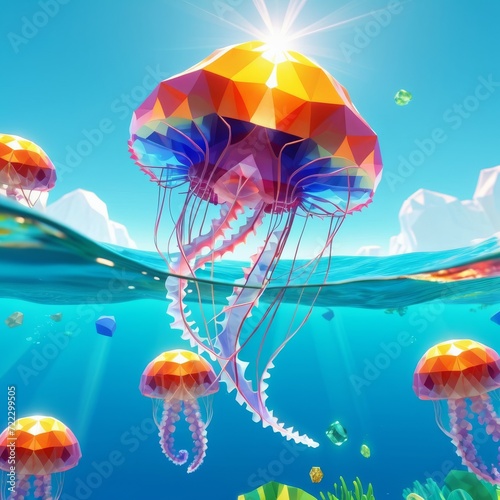 Jellyfish in ocean