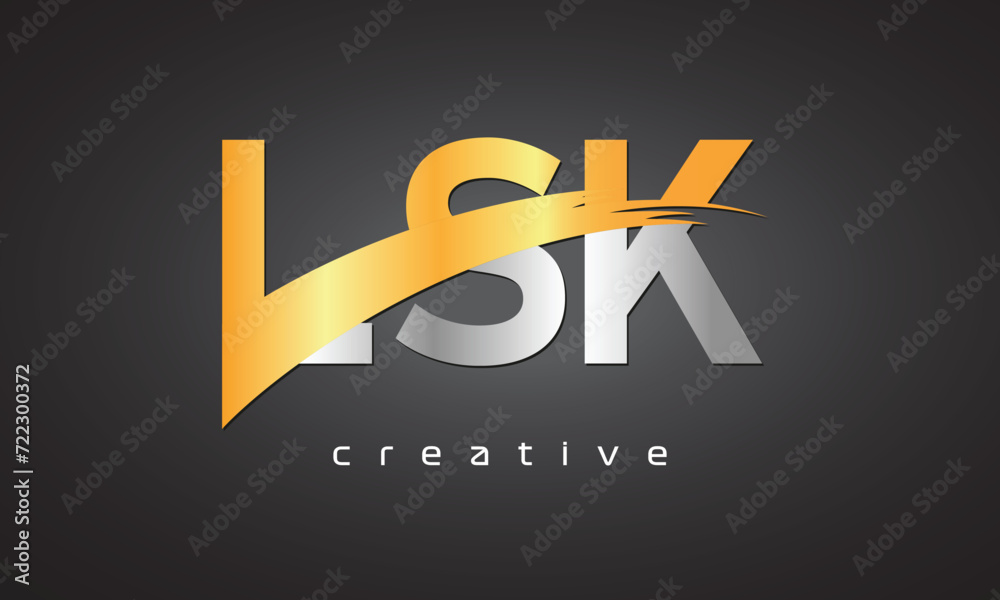 LSK Creative letter logo Desing with cutted	
