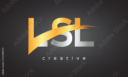 LSL Creative letter logo Desing with cutted	 photo