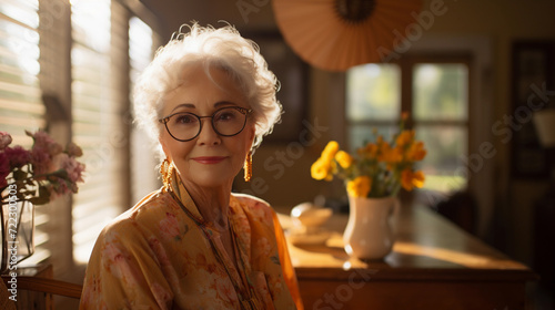 Portrait of a respectable elderly woman at home