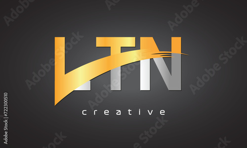LTN Creative letter logo Desing with cutted 