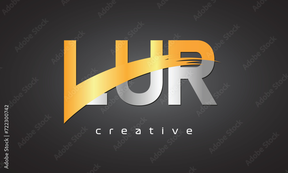 LUR Creative letter logo Desing with cutted LUR Creative letter logo Desing with cutted