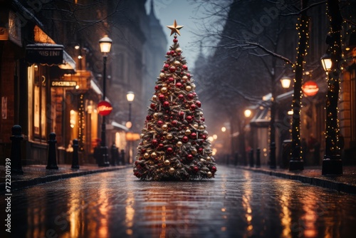 christmas tree in the night