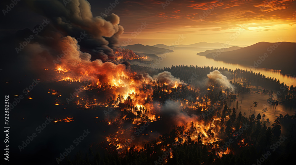 Infernos Embrace: A Majestic Fire Consumes the Heart of the Forest