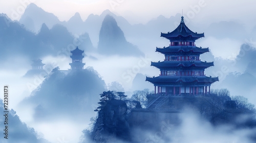 chinese temple in the morning