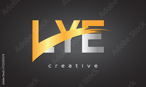 LYE Creative letter logo Desing with cutted