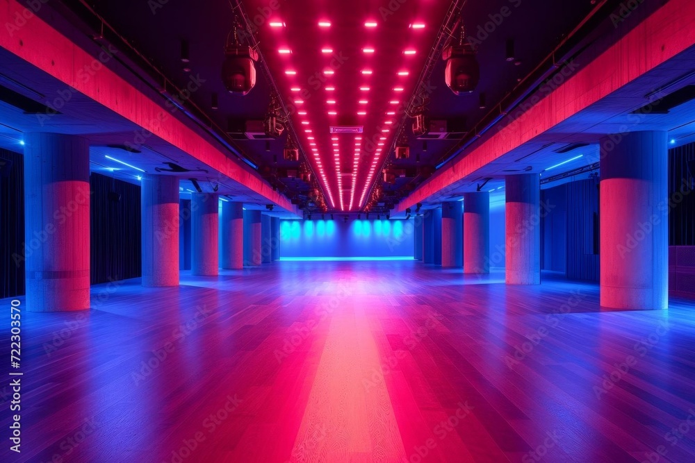 Contemporary dance hall with state-of-the-art lighting and sound systems