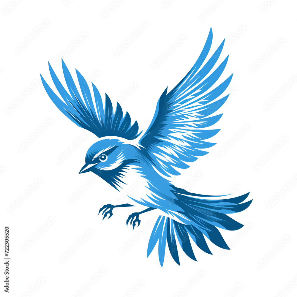A logo illustration of a bird in flight on a white background. Created with generative AI. A logo illustration of a bird in flight on a white background. Created with generative AI.