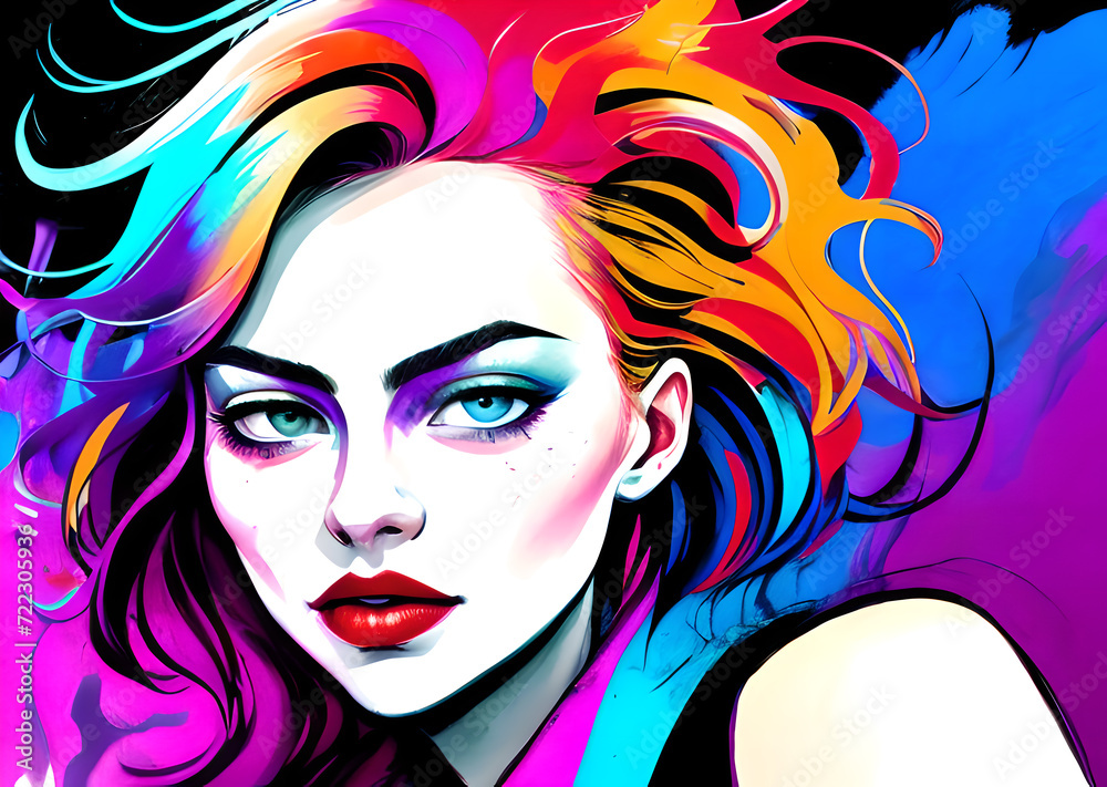 Portrait of a girl, abstract drawing, Mesmerizing Woman art, manga character design in anime style, Generative AI Portrait of a girl, abstract drawing, Mesmerizing Woman art, manga character design in anime style, Generative AI