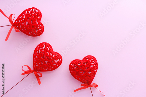 Bild auf Leinwand three red hearts