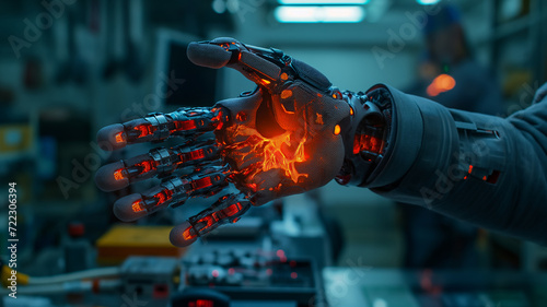 High technology concept, robot hand