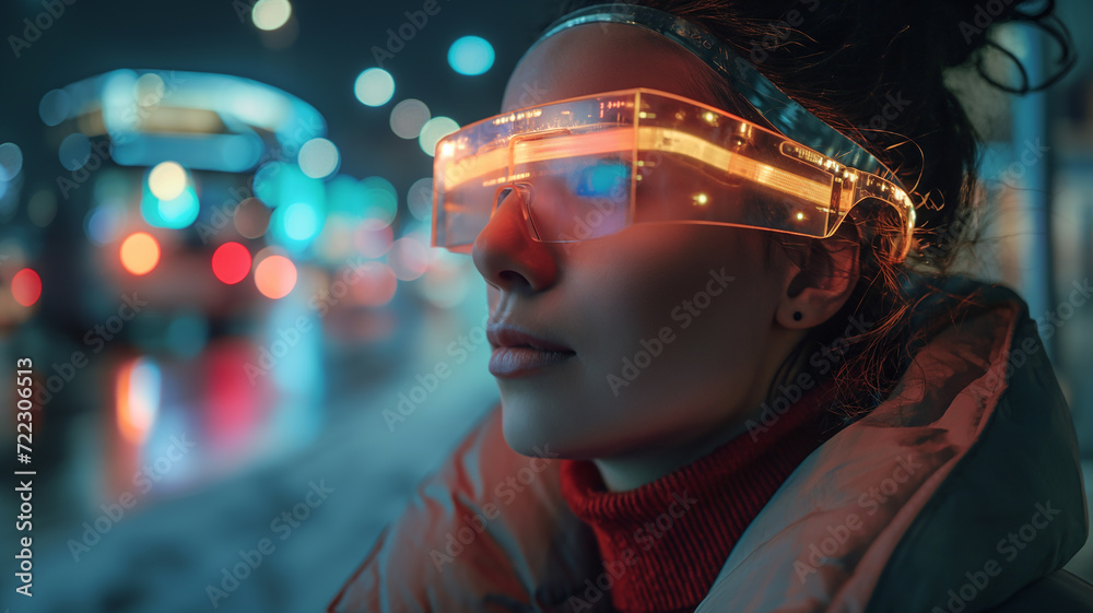 New age technology with high-tech new generation vehicles, applications, augmented reality smart devices, smartphones and VR glasses New age technology with high-tech new generation vehicles, applications, augmented reality smart devices, smartphones and VR glasses