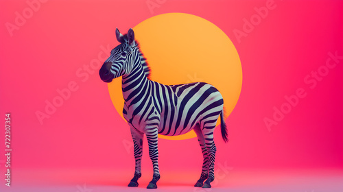 Zebra Silhouette at Orange Sunset