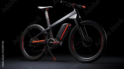 Futuristic electric bicycle on a black background © chand