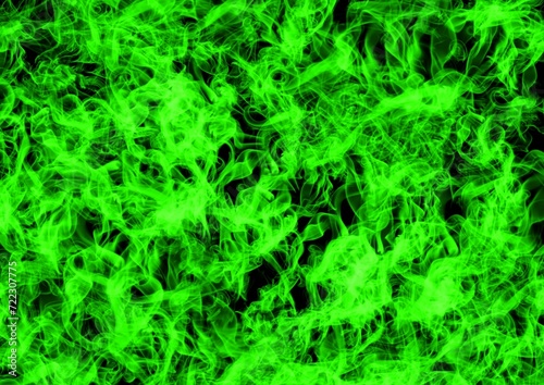 Bright green haze on a black background
