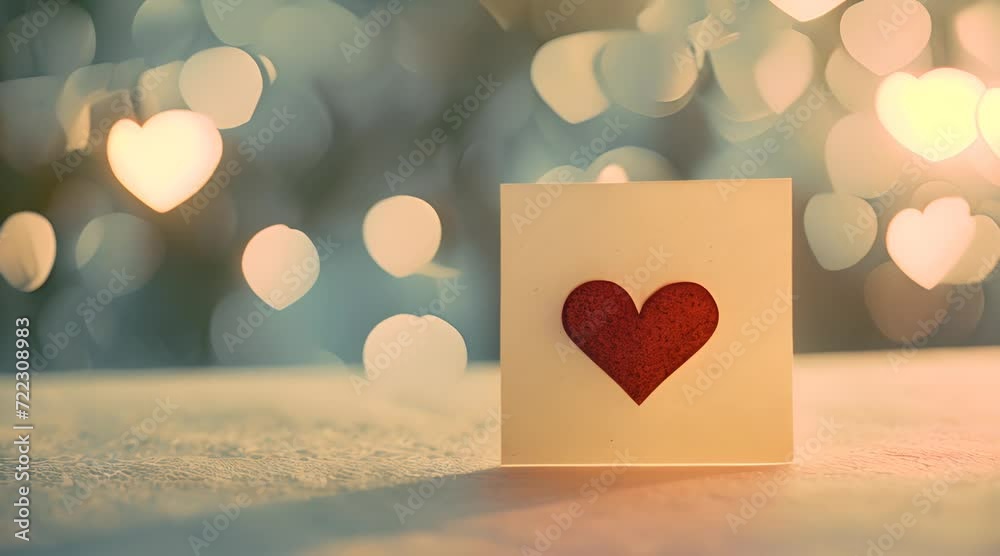 a small card with a red heart on it a small card with a red heart on it