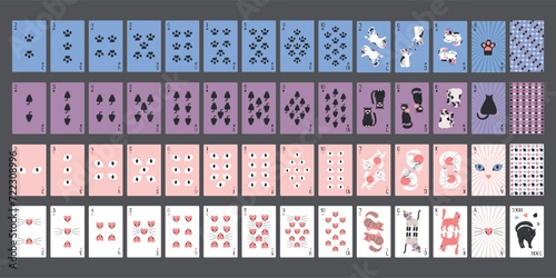 Full deck of designers playing cards collection photo