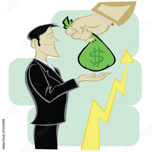 A man in a suit gets the money