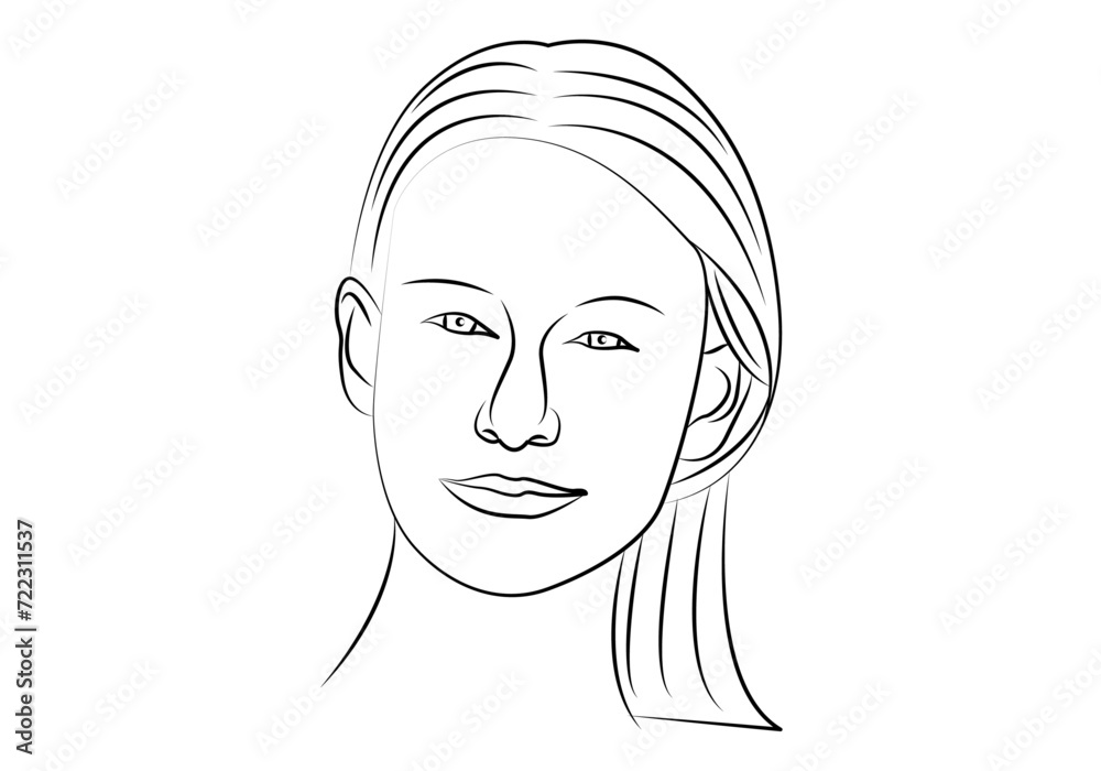 Rostro de una mujer hecho con trazo negro. Rostro de una mujer hecho con trazo negro.