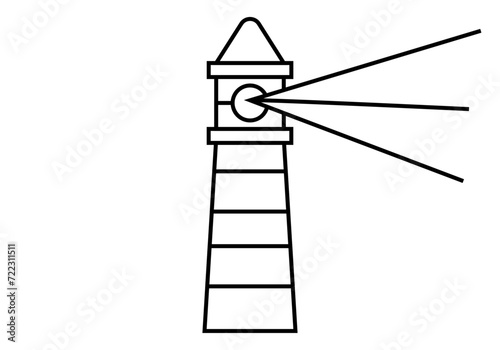 Icono negro de un faro de la costa.