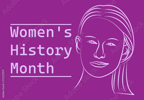 Cartel rosa del mes de la historia de la mujer.
