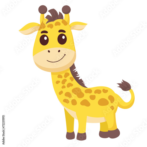 vector cute giraffe wild animal