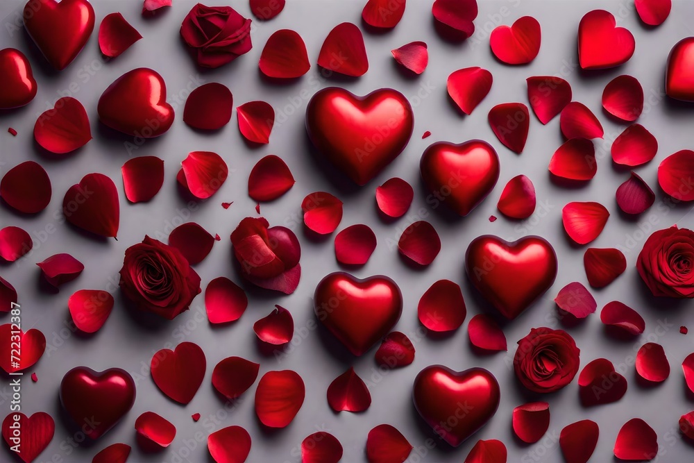 red hearts background