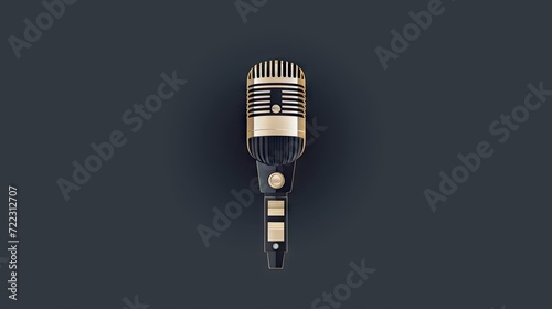 imeless elegance of a vintage microphone in a classic flat lay. photo