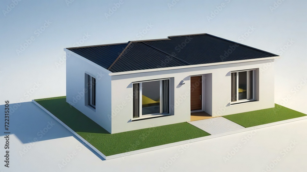 3d illustration of residential building exterior isolated on white background, Concept for real estate or property. 3d illustration of residential building exterior isolated on white background, Concept for real estate or property.