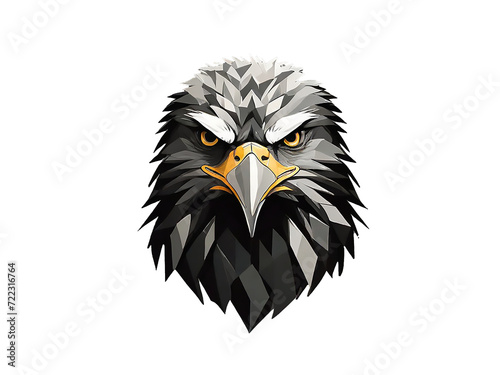 Eagle Logo, collage style, isolated on white