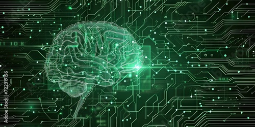 brain made of green digital data for ai/ml applications