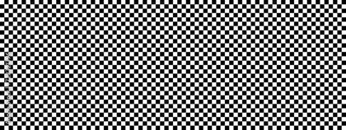 Transparent seamless pattern background, checkered race background, white and black checkered pattern, checkerboard transparency texture banner, empty wide checker template background - vector photo