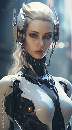 A Portrait of a female Cyborg photo