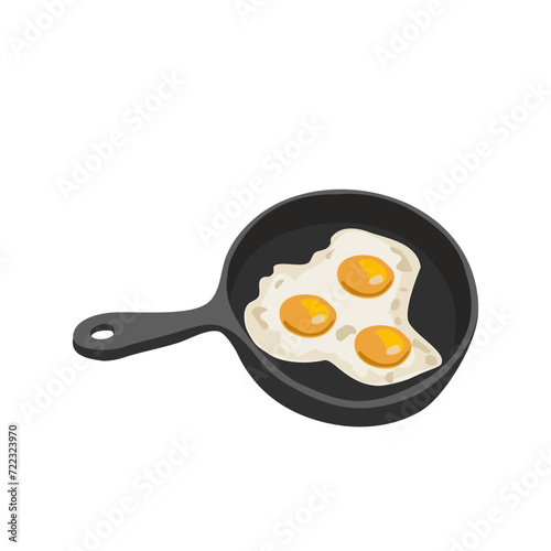 fried eggs in a frying pan