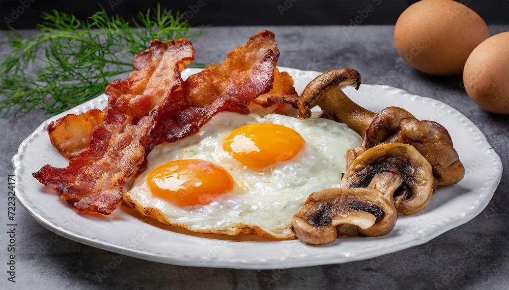 bacon, egg and mushrooms