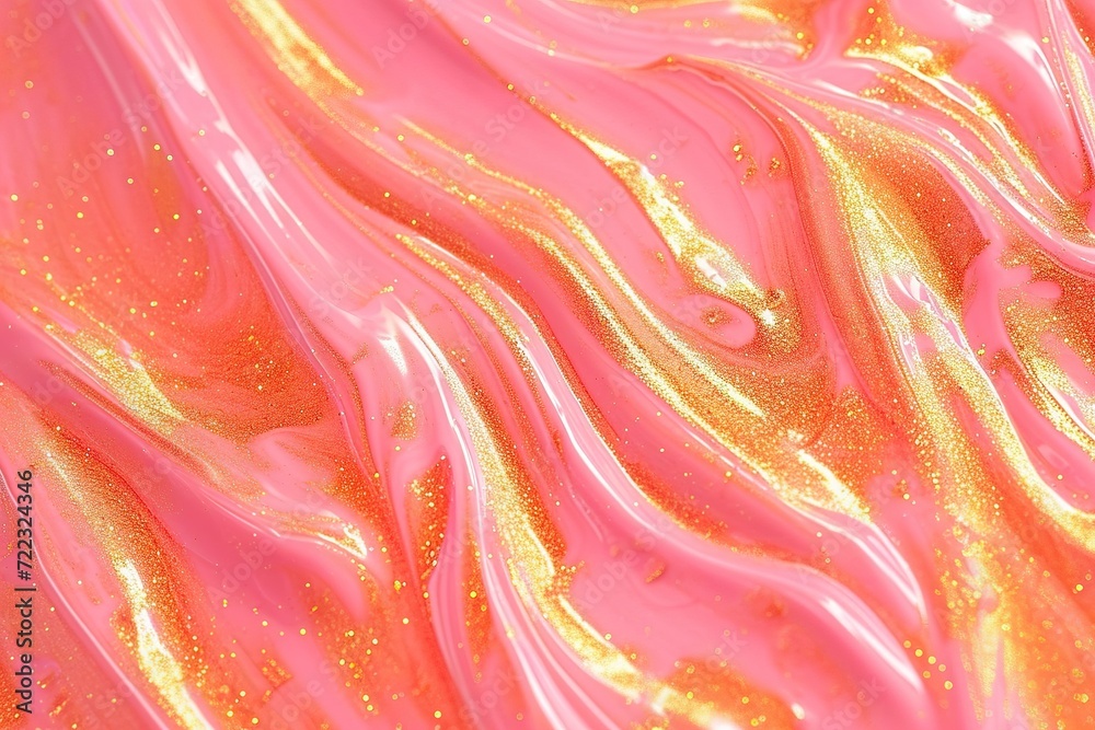 Obraz premium peach fuzz glitter color abstract texture brilliant holiday background with soft pink watercolor style glitter closeup