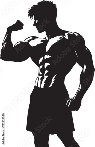 vector illustration of a body builder man 