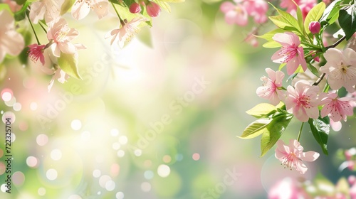 Spring Blossoms and Light Bokeh in Nature