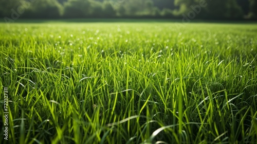 A verdant sea of wheatgrass sways in the warm breeze of a sunny meadow, a vibrant reminder of the natural beauty and abundance of the great outdoors photo