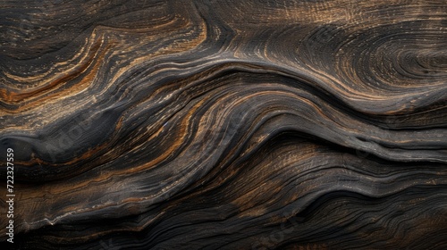 An intricate display of earth's raw beauty, as the natural grains and textures of wood are captured in a close-up shot amidst the great outdoors