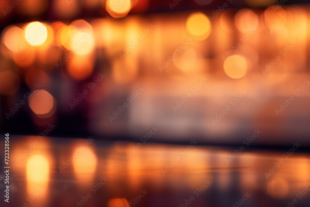 Abstract blurred image capturing the warm, glowing ambiance of a bar or restaurant interior. Abstract blurred image capturing the warm, glowing ambiance of a bar or restaurant interior.
