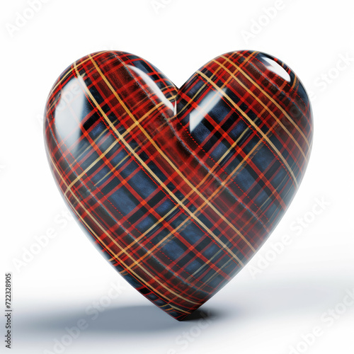 Red and black plaid heart, perfect for Valentines Day designs, lovethemed projects, greeting cards, and romantic social media posts.