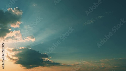 Red Orange Blue Pink Sunset. Sunset Twilight Evening Sky. Amazing Cloudscape On Sky At Sunset Time After Rain.