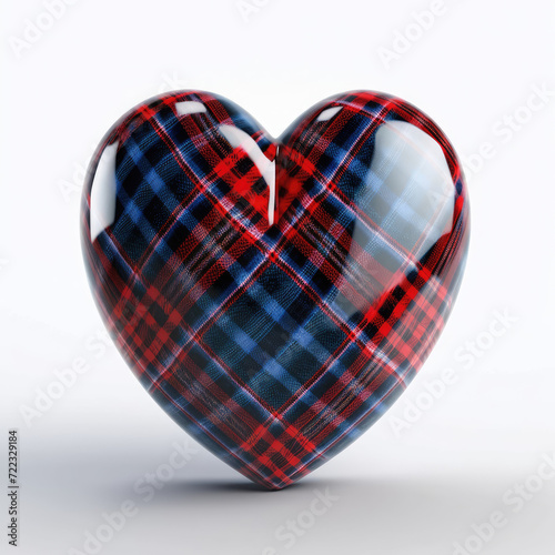 Red plaid heart is suitable for Valentine's Day cards, social media posts, websites, and romantic-themed designs. Love, romance, Valentine's Day, heart, plaid.